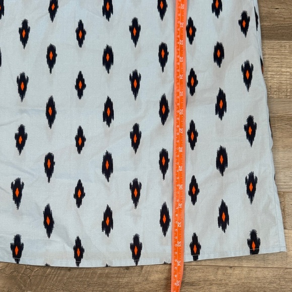 J. Crew Light Blue Off-Shoulder Dress with Black and Orange Accents size XXS - Picture 6 of 6